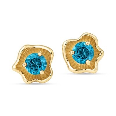 Florette Earrings with Blue Zircon