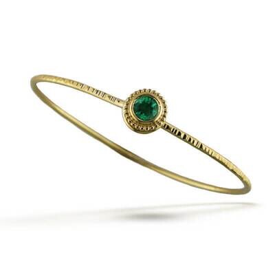 Hand Wrought Gold Emerald Avalon Bracelet