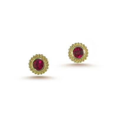 18k Yellow Gold Ruby Avalon Earrings