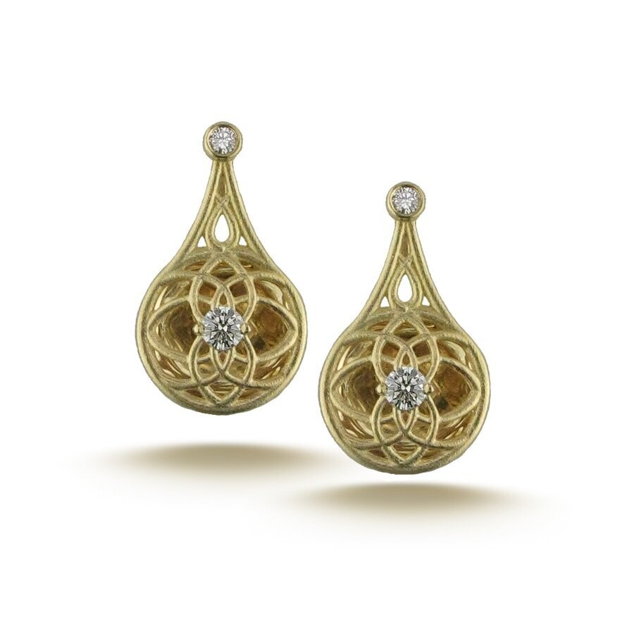 Octave Diamond Drop Earrings in Yellow Gold