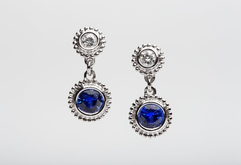 Sapphire Diamond Avalon Earrings