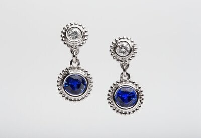 Sapphire Diamond Avalon Earrings