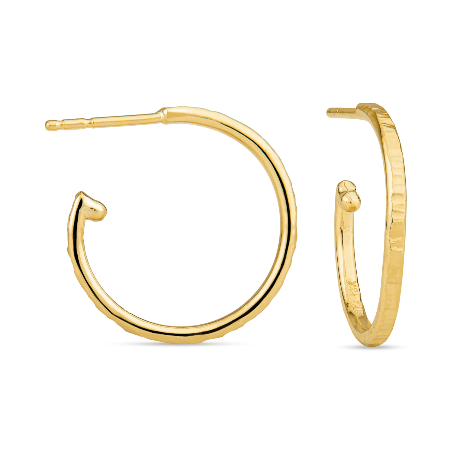 18K YELLOW DESIGNER GOLD GRADUATED THICK DOUBLE HOOP EARRINGS