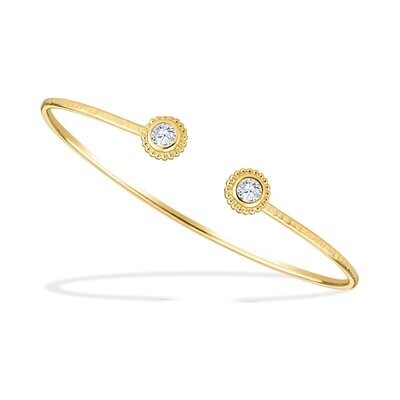 Avalon Cuff Bracelet Hand Wrought 18k Gold Lab Grown Diamonds 0.48 carat