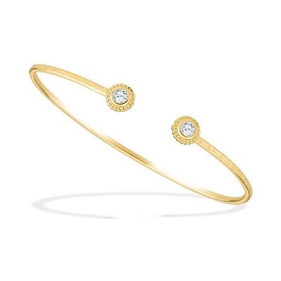 Avalon Cuff Bracelet Hand Wrought 18k Gold Lab Grown Diamonds 0.35 carat