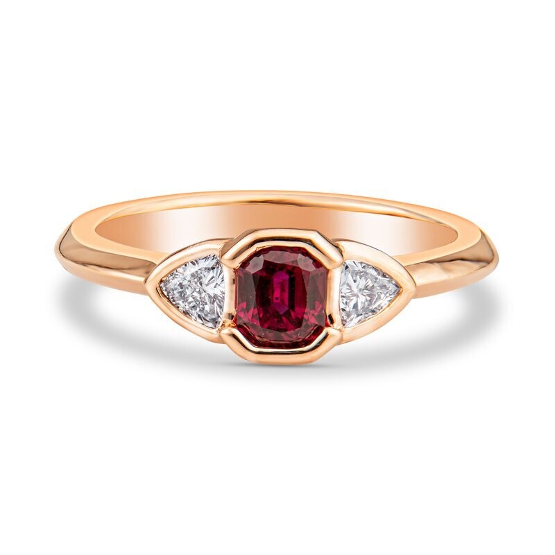 Vintage Design 1.25 Carat Red Ruby and Moissanite Diamond Engagement R –  agemz