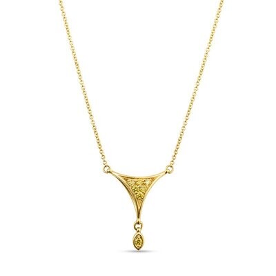 Yellow Diamond Triangle Necklace