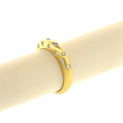 Yellow Gold Polka Dot Diamond Stacker Ring