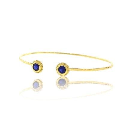 Blue Sapphire 18k Gold Avalon Cuff Bracelet