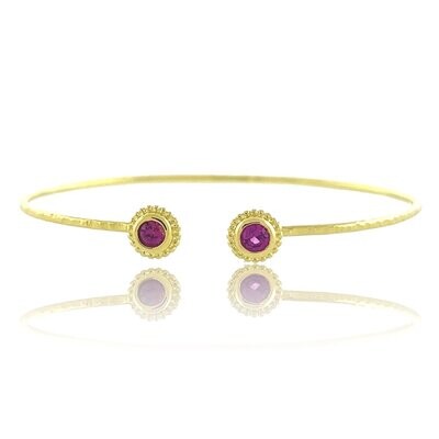 Pink Sapphire 18k Gold Avalon Cuff Bracelet
