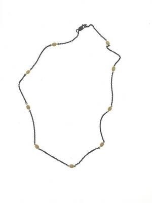 Sterling Blackberries Noir Chain + Vermeil Berries 20 inches with lobster clasp