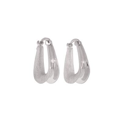 Square Anticlastic Hoop Earring - Small, White