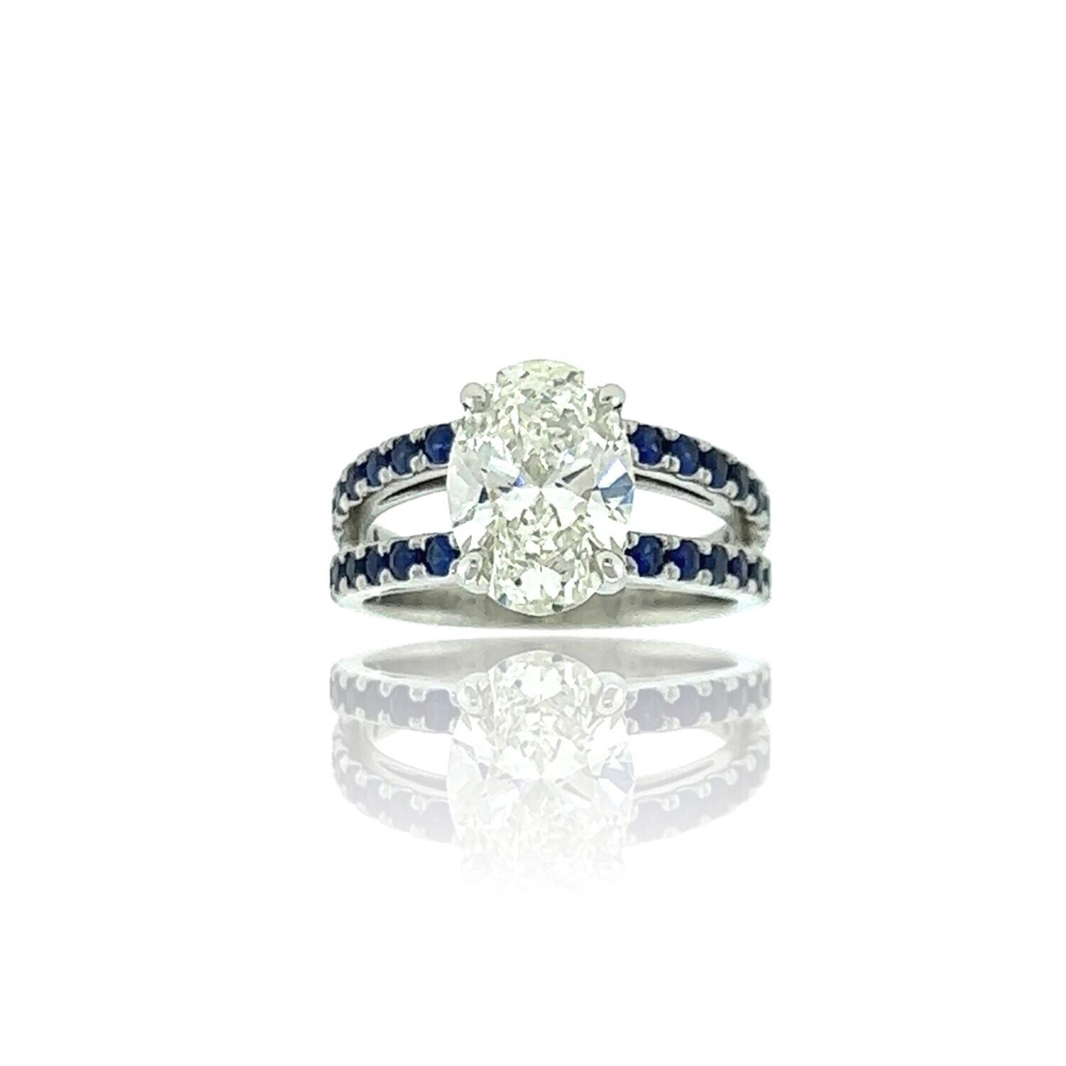 Split Shank Sapphire + Lab Grown Diamond Ring