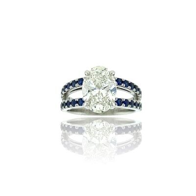 Split Shank Sapphire + Lab Grown Diamond Ring