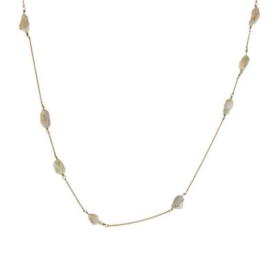 Cultured Keshi Pearl Chain Necklace