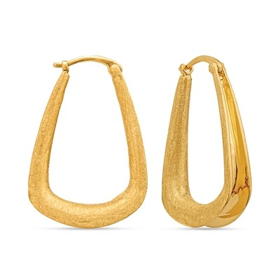 Square Anticlastic Hoop Earring - Large, Yellow