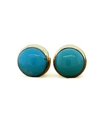 Turquoise 14k Bezel Stud Earrings