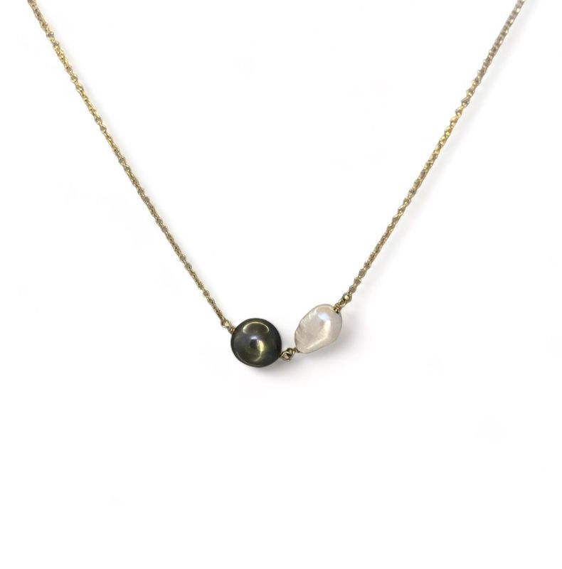 Black & White Cultured Pearl Necklace