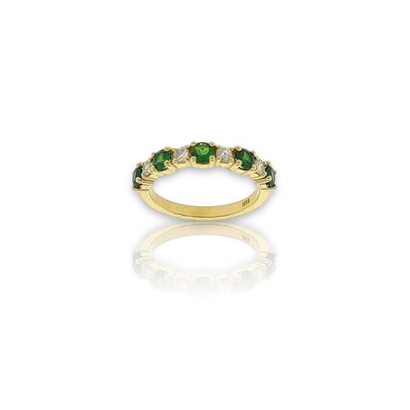 Tsavorite and Diamond Ring