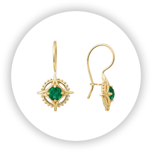 Medicine Wheel Earrings with Tsavorite Garnet