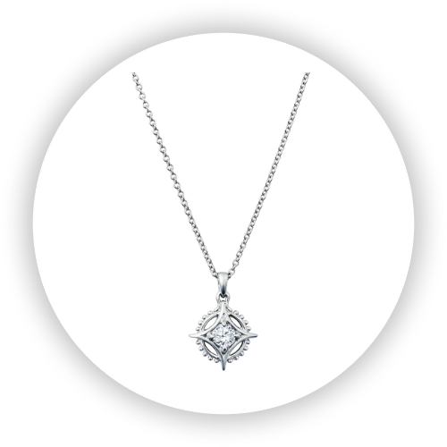 Star Medicine Wheel Pendant with Diamond White Gold