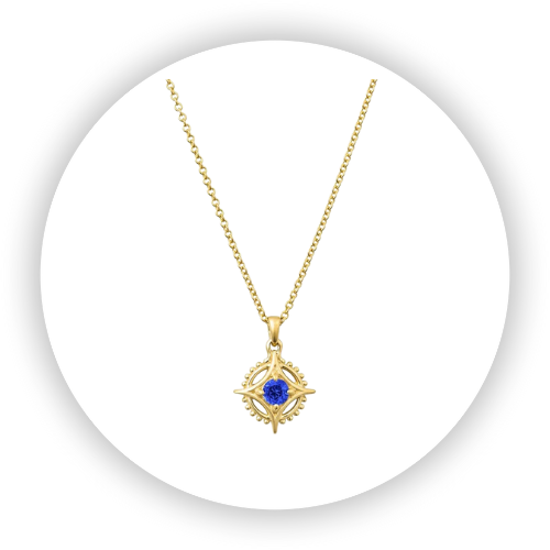 Star Medicine Wheel Sapphire Pendant
