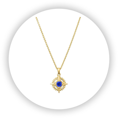 Star Medicine Wheel Sapphire Pendant