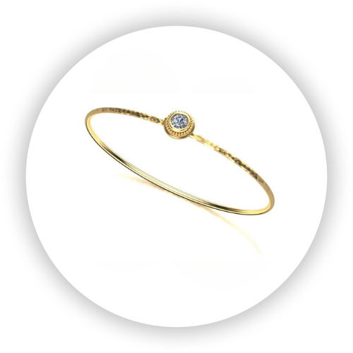 Avalon Bracelet Hand Wrought 18k Yellow Gold Lab Diamond 0.24 carat