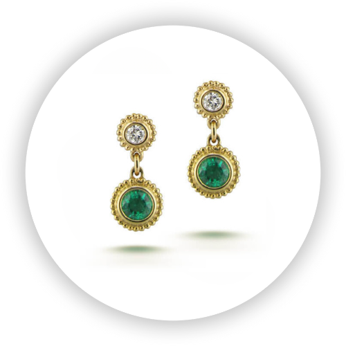 Emerald Diamond Avalon Earrings