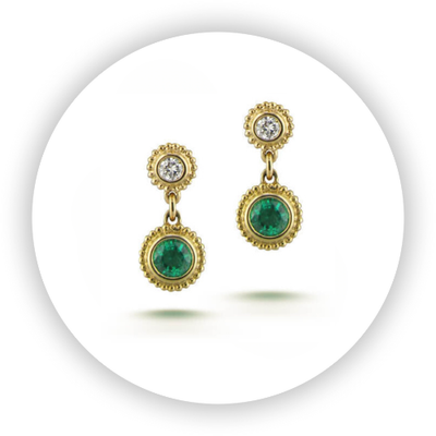 Emerald Diamond Avalon Earrings