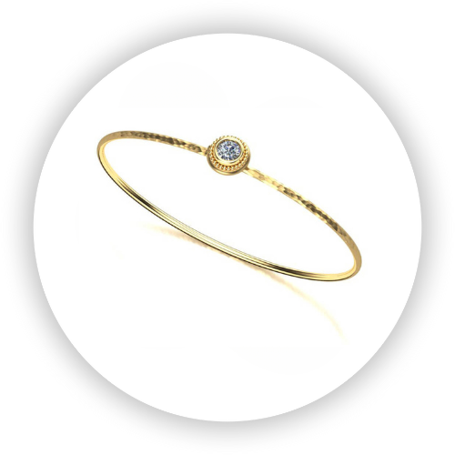 Avalon Bracelet Hand Wrought 18k Yellow Gold Lab Diamond 0.34 carat