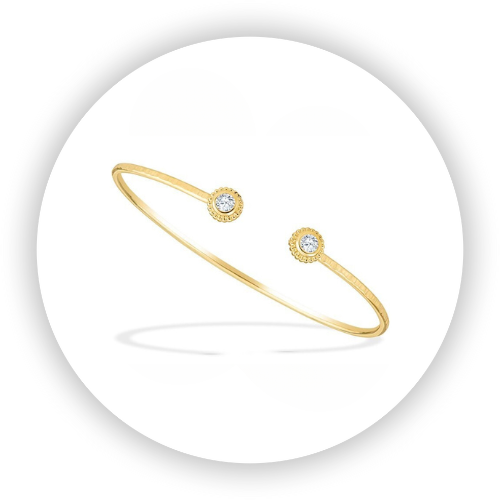 Avalon Cuff Bracelet Hand Wrought 18k Gold Lab Grown Diamonds 0.35 carat