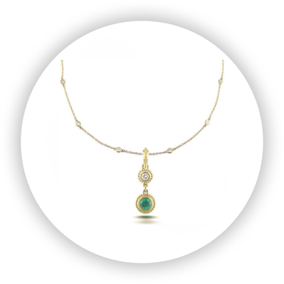 Emerald and Diamond Avalon Necklace Emerald and Diamond Avalon Necklace