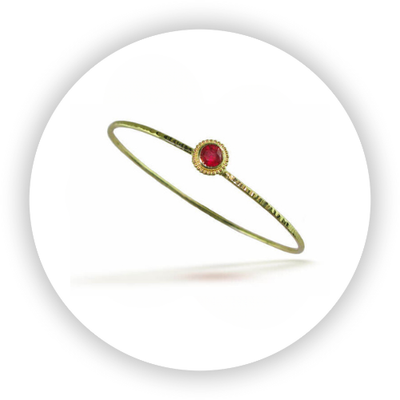 Hand Wrought Gold Ruby Avalon Bracelet