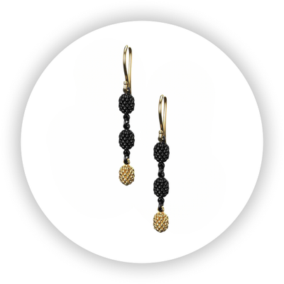 Blackberries Earrings Three Drop Noir One Gold Berry Blackberries Earrings Three Drop Noir One Gold Berry