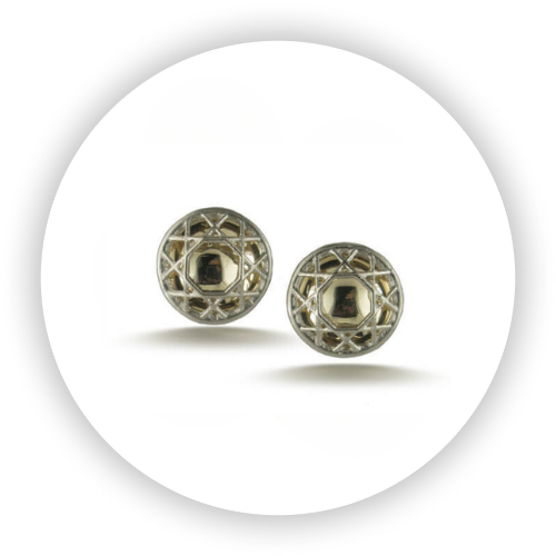 18k Gold Earrings Mini Web Reflection