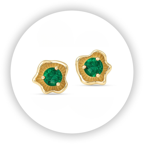 Florette Earrings with Tsavorite Garnet