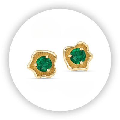 Florette Earrings with Tsavorite Garnet