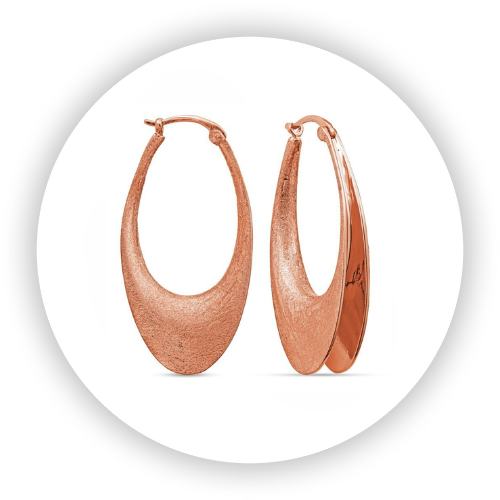 Large Oval Rose Anticlastic Hoop Earrings