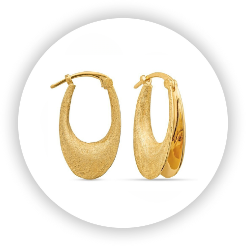Oval Anticlastic Hoop Earring - Small, Yellow