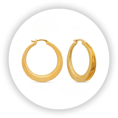 Round Anticlastic Hoop Earrings - Large, Yellow Round Anticlastic Hoop Earrings - Large, Yellow