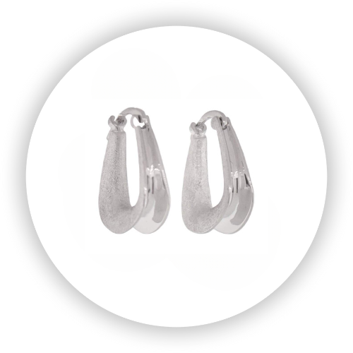 Square Anticlastic Hoop Earring - Small, White