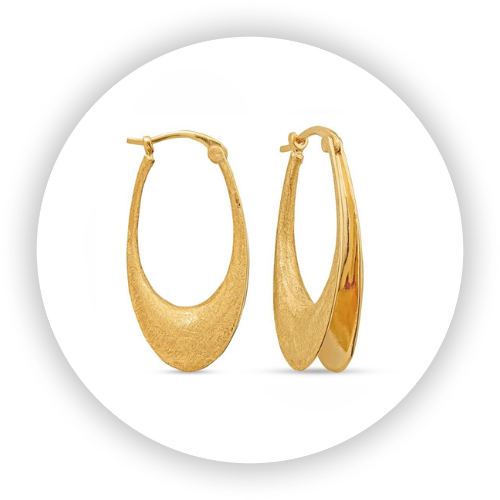 Medium Oval Anticlastic Hoop Earrings