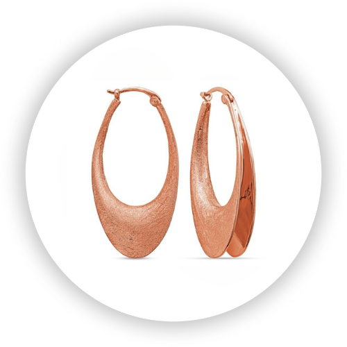 Medium Oval Anticlastic Hoop Earrings - Pink