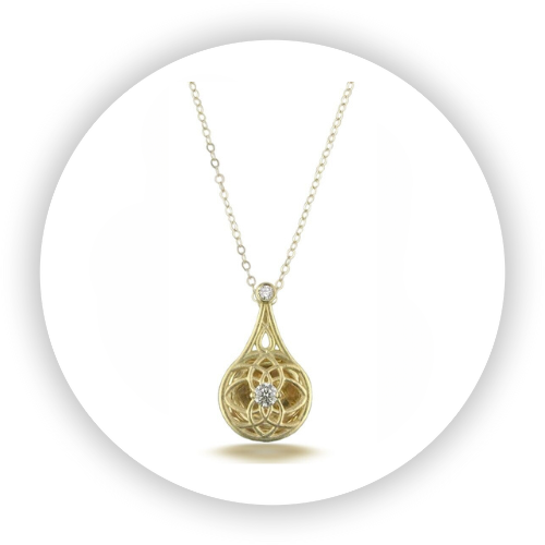 Octave Drop Diamond Pendant in 18k Yellow Gold