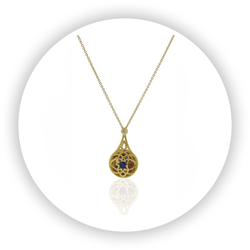 Octave Drop Sapphire Pendant