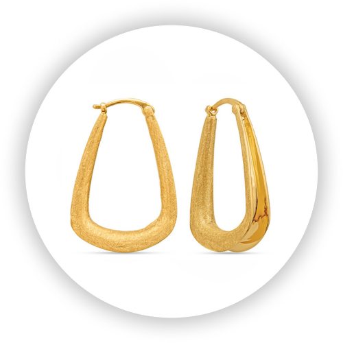 Square Anticlastic Hoop Earring - Large, Yellow