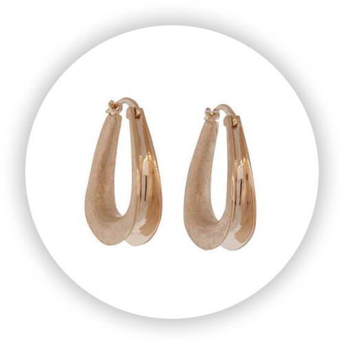 Square Anticlastic Hoop Earring - Medium, Pink