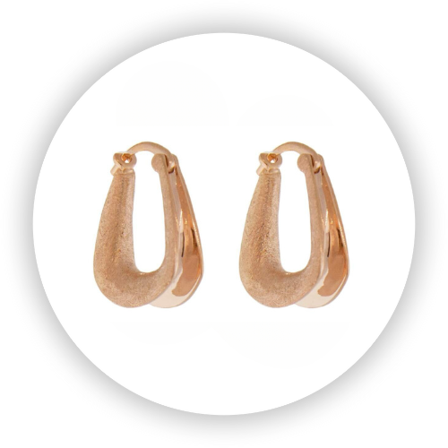 Square Anticlastic Hoop Earring - Small, Pink