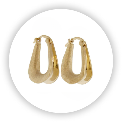 Square Anticlastic Hoop Earring - Small, Yellow